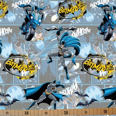 Jersey Stoffe Batman grau 0,45m