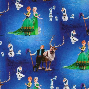 Jersey Stoffe Disney Frozen Anna und Elsa türkis royal