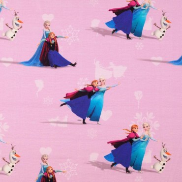Jersey Stoffe Disney Frozen Anna und Elsa rosa 0,35m