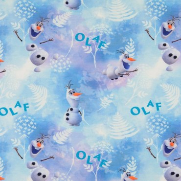 Jersey Stoffe Disney Frozen Olaf hellblau 0,41m