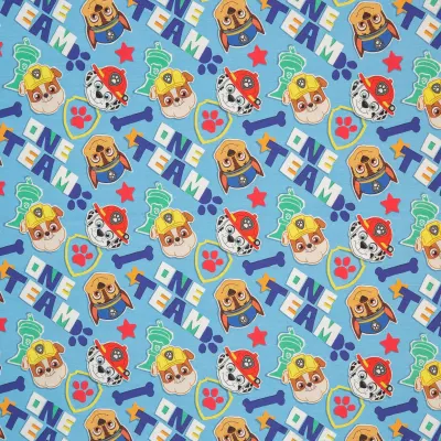 Jersey Stoffe Paw Patrol hellblau one Team 0,36m