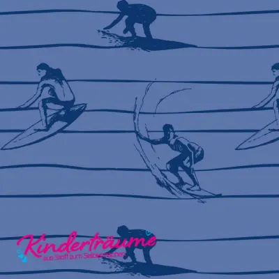 Jersey Stoffe Kinderträume Surfer