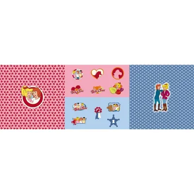 Jersey Stoffe Bibi und Tina Panel rosa blau