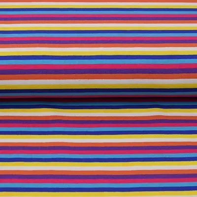 Jersey Stoffe Regenbogen Streifen lila