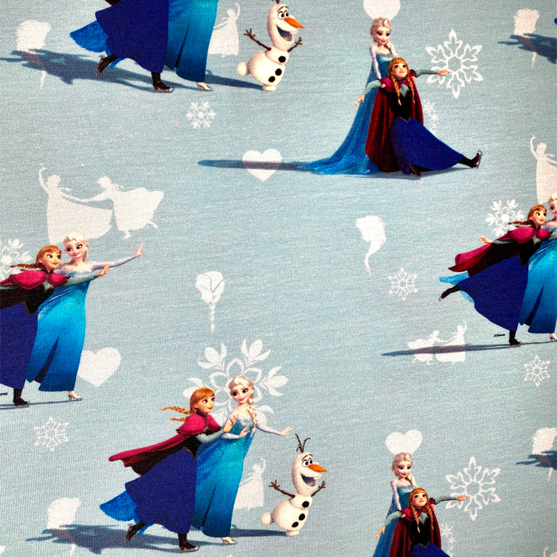 Lizenzstoffe Jersey Stoffe Disney Frozen Anna und Elsa hellblau Lizenzstoffe Jersey Stoffe Disney Frozen Anna und Elsa hellblau