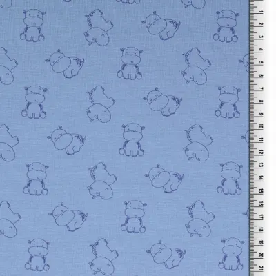 Jersey Stoffe Happy Hippo Flussperde Nilpferd hellbau