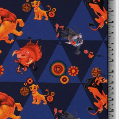 Jersey Stoff König der Löwen dunkelblau