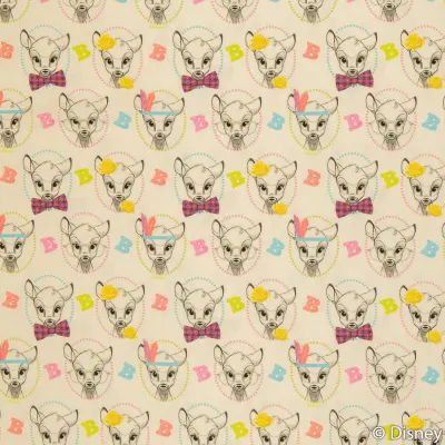 Jersey Stoffe Disney Bambi naturweiß