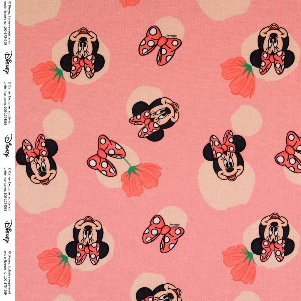 Jersey Stoffe Disney Minni Micky Maus Schmetterling rosa