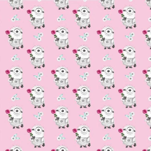 Jersey Stoffe Minions rosa