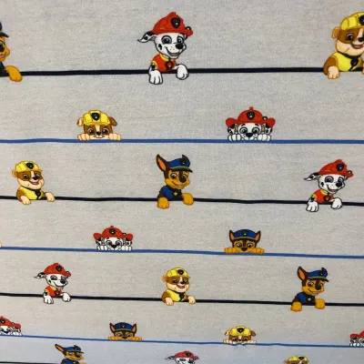 Jersey Stoff Paw Patrol grau 0,31m