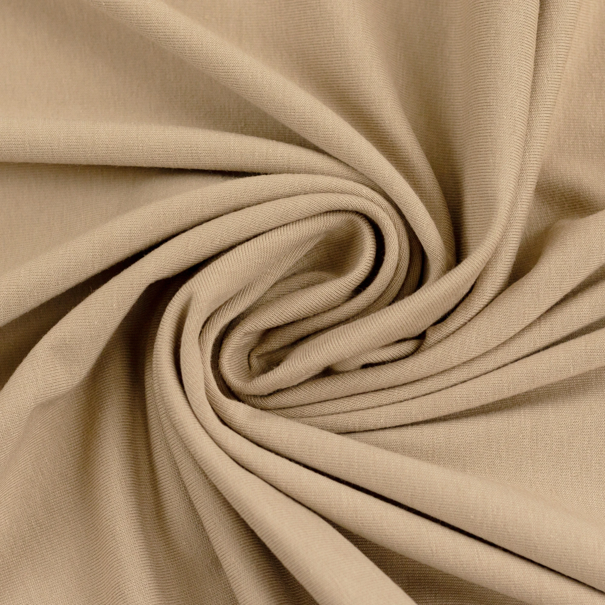 Jersey Stoff Uni - Taupe hell sandfarben 0,27m