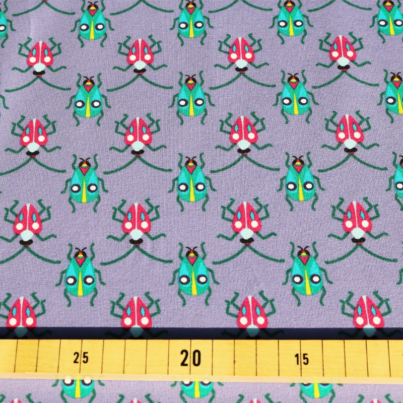 Jersey Stoffe Krabbeltiere Kaefer Bugs Lila