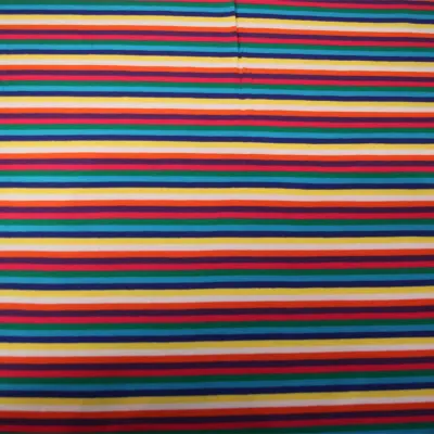 Jersey Stoffe Regenbogen Streifen grün