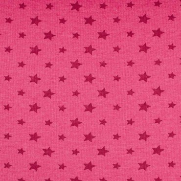 Bündchen Stoff pink Sterne rot