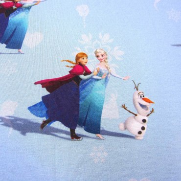 Jersey Stoffe Disney Frozen Anna und Elsa hellblau 0,42m