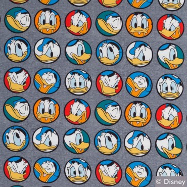 Jersey Stoff Disney Donald Duck grau 