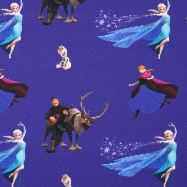 Jersey Stoffe Disney Frozen Anna und Elsa lila