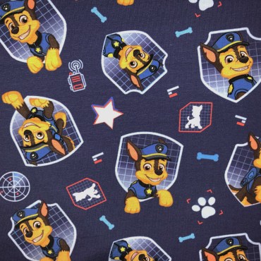 Jersey Stoff Paw Patrol dunkelblau 0,46m