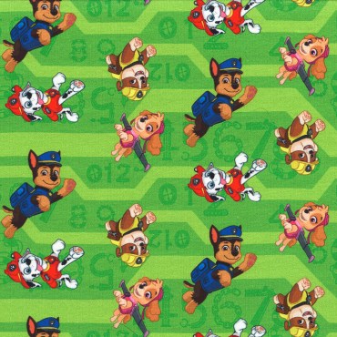 Jersey Stoff Paw Patrol grün