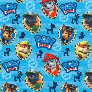 Jersey Stoff Paw Patrol hellblau  0,40m